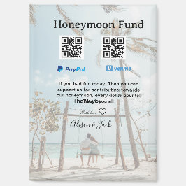 Honeymoonfonds venmo paypal donatie Q R stel Magneet