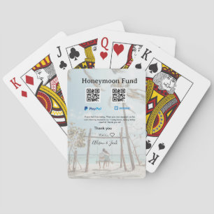 Honeymoonfonds venmo paypal donatie Q R stel Pokerkaarten