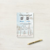 Honeymoonfonds venmo paypal donatie Q R stel Post-it® Notes (Op bureau)