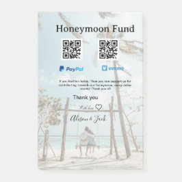 Honeymoonfonds venmo paypal donatie Q R stel Post-it® Notes