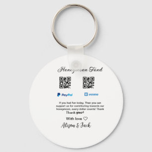 Honeymoonfonds venmo paypal donatie Q R stel Sleutelhanger