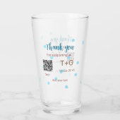 Honeymoonfonds Voeg Q R-code koppelnaam bruiloft Glas (Achterkant)