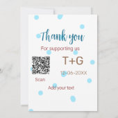 Honeymoonfonds Voeg QR-code koppel naam bruiloft Kaart (Achterkant)