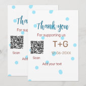 Honeymoonfonds Voeg QR-code koppel naam bruiloft Kaart (Voorkant / Achterkant)