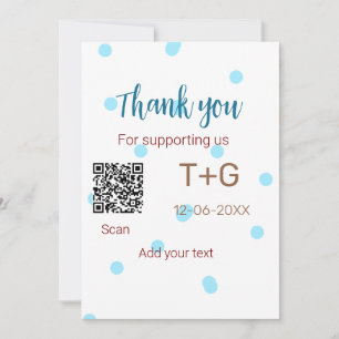 Honeymoonfonds Voeg QR-code koppel naam bruiloft Kaart