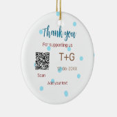 Honeymoonfonds Voeg QR-code koppel naam bruiloft Keramisch Ornament (Rechts)