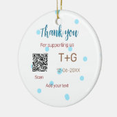Honeymoonfonds Voeg QR-code koppel naam bruiloft Keramisch Ornament (Links)