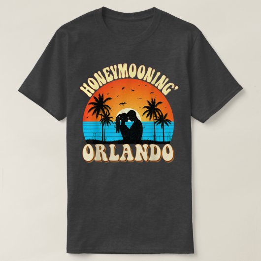 Honeymoonin Bride Groom Florida Sunset Honeymoon i T-shirt (Design voorkant)