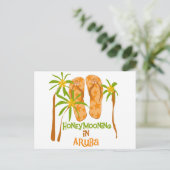 Honeymooning in Aruba Briefkaart (Staand voorkant)