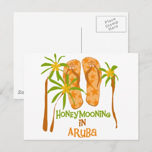 Honeymooning in Aruba Briefkaart (Voorkant / Achterkant)