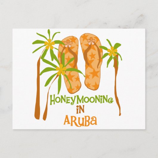 Honeymooning in Aruba Briefkaart (Voorkant)