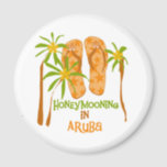 Honeymooning in Aruba Magneet<br><div class="desc">Als je bestemming huwelijksreis Aruba is,  hou je van onze Honeymooning in Aruba T-shirts,  tanktoppen,  knoppen,  canvas tassen,  mokken en nog veel meer!</div>