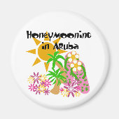 Honeymooning in Aruba Magneet (Voorkant)