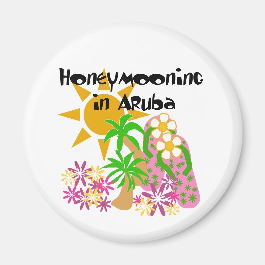 Honeymooning in Aruba Magneet (Voorkant)