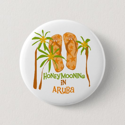 Honeymooning in Aruba Ronde Button 5,7 Cm (Voorkant)