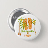 Honeymooning in Aruba Ronde Button 5,7 Cm (Voorkant /achterkant)