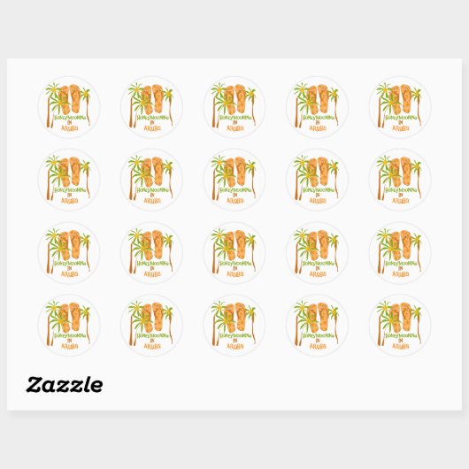 Honeymooning in Aruba Ronde Sticker (Vel)