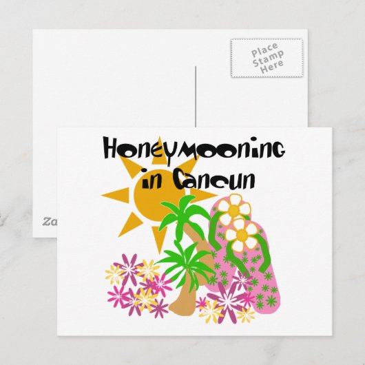 Honeymooning in Cancun Briefkaart (Voorkant / Achterkant)