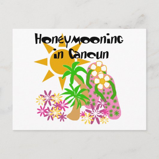 Honeymooning in Cancun Briefkaart (Voorkant)