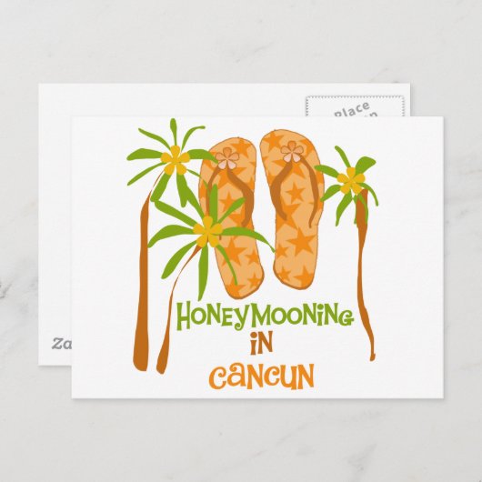 Honeymooning in Cancun Briefkaart (Voorkant / Achterkant)
