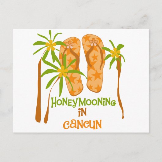 Honeymooning in Cancun Briefkaart (Voorkant)