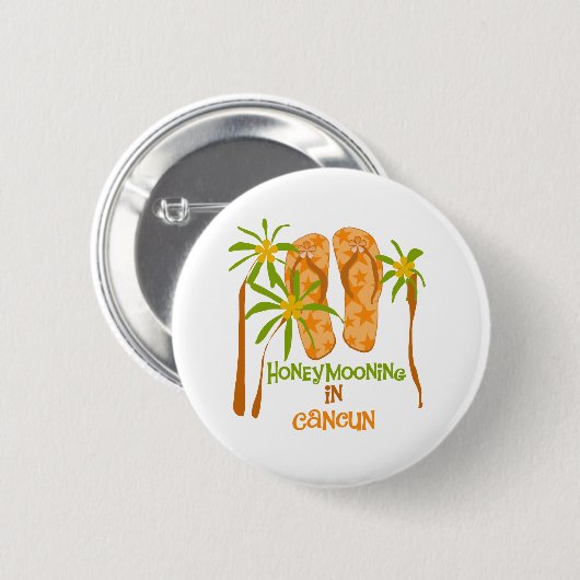 Honeymooning in Cancun Button (Voorkant /achterkant)