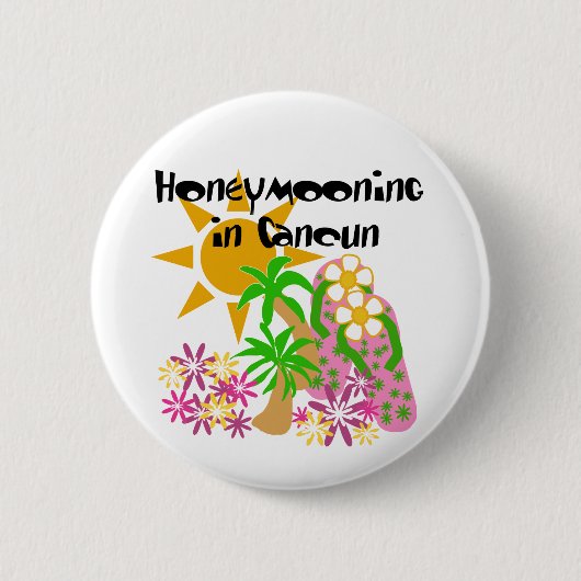 Honeymooning in Cancun Ronde Button 5,7 Cm (Voorkant)