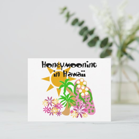 Honeymooning in Hawaï Briefkaart (Staand voorkant)