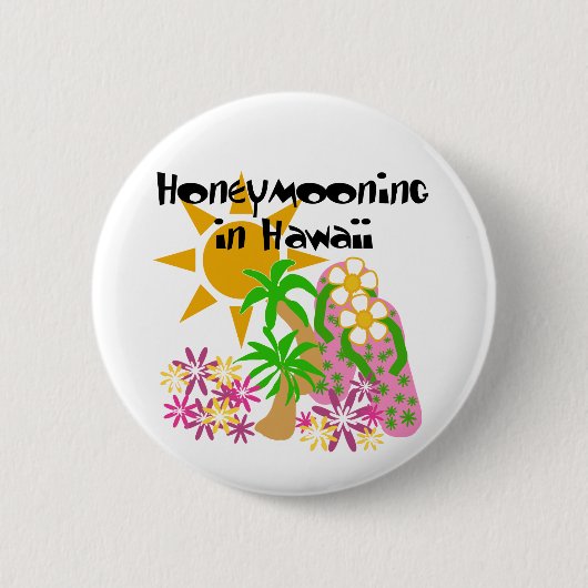 Honeymooning in Hawaii Ronde Button 5,7 Cm (Voorkant)