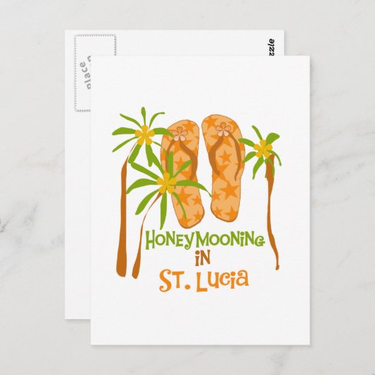 Honeymooning in het Briefkaart Saint Lucia (Voorkant / Achterkant)