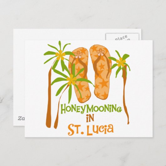 Honeymooning in Saint Lucia Briefkaart (Voorkant / Achterkant)