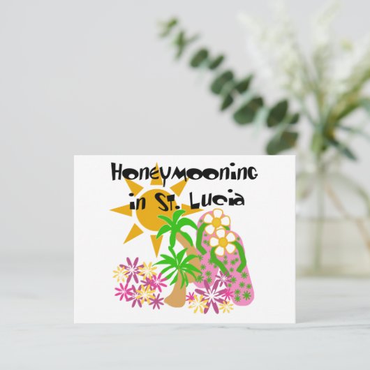 Honeymooning in Saint Lucia Briefkaart (Staand voorkant)