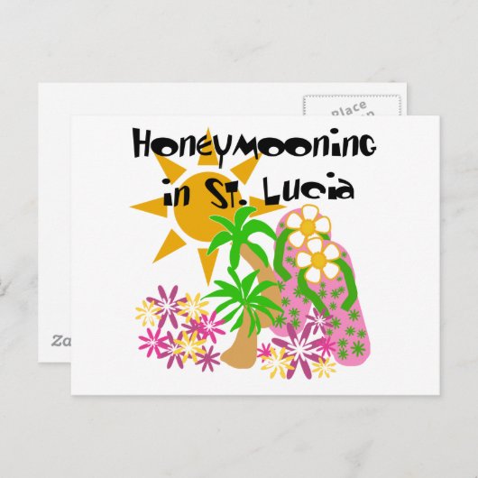 Honeymooning in Saint Lucia Briefkaart (Voorkant / Achterkant)