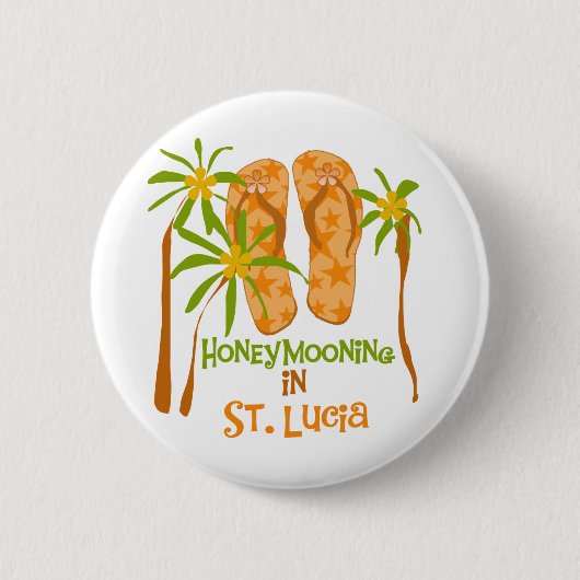 Honeymooning in Saint Lucia Ronde Button 5,7 Cm (Voorkant)