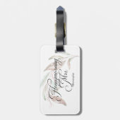 Honeymooning MRS. Waterverf Eucalyptus Leaves Bagagelabel (Achterkant verticaal)