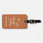 Honeymooning palm bruiloft cadeau strand modern l bagagelabel (Voorkant horizontaal)