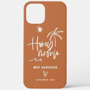 Honeymooning palm bruiloft cadeaustrand Hoesje-Mat Case-Mate iPhone Case