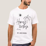 Honeymooning palm bruiloft gift strand tropisch st t-shirt<br><div class="desc">Moderne,  handgeschreven scriptkalligrafie om iedereen te laten weten dat dit niet alleen een feestdag is. Dit is je huwelijksreis. Deel van een collectie. Verander de kleur om aan te passen.</div>