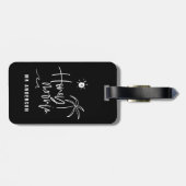 Honeymooning palm bruiloft tegenwoordig strand bagagelabel (Achterkant horizontaal)