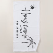 Honeymooning palm tree wedding gift strandlaken (Voorkant)