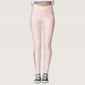 Honeymooning Script Blush met Monogrammen en hart Leggings (Voorkant)