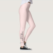 Honeymooning Script Blush met Monogrammen en hart Leggings (Rechts)