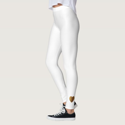 Honeymooning Script White met Monogrammen en hart Leggings (Links)