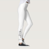 Honeymooning Script White met Monogrammen en hart Leggings (Rechts)