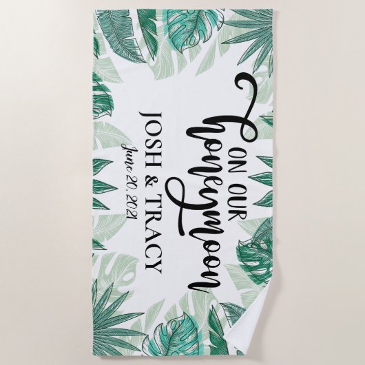 Honeymooning Vibes Honeymoon Huwelijkscadeaus Strandlaken (Voorkant)