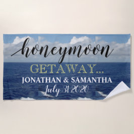 Honeymoonuitstap Oceaan Golven Strand Handdoek