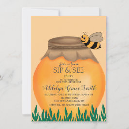 Honeypot en Bumblebee Sip Zie Baby shower Kaart