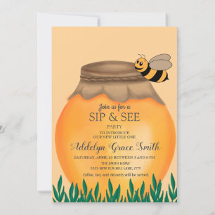 Honeypot en Bumblebee Sip Zie Baby shower Kaart