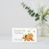 Honeypot en Flowers Fresh Honey Visitekaartje (Staand voorkant)