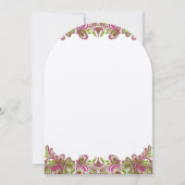 Honeysuckle Apple Green Paisley Wedding Invitation Kaart (Voorkant)